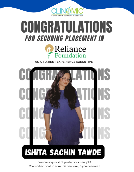 Ishita Sachin Tawde placed as Patient Experience Executive at Reliance Foundation